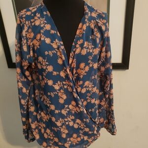 Floral Wrap Dress Shirt